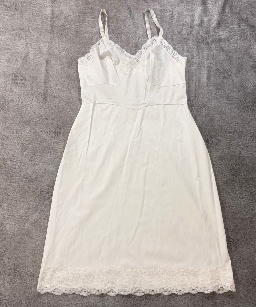 Vintage Shadowline White Midi Slip Dress